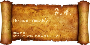 Holman Amadé névjegykártya